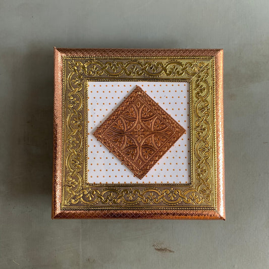 Handcrafted 8X8 Inch Oxodise Design Colorful Wooden Dryfruit Box